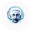 Einstein with the universe exploding from his head tattoo design idea