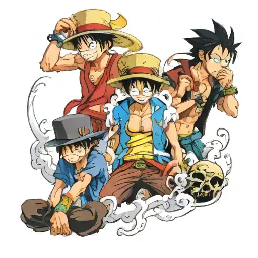 luffy, d-ace et sabo his brothers tattoo design idea