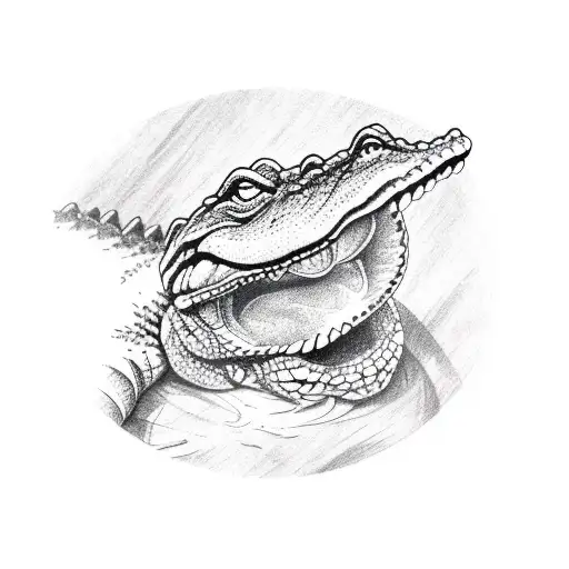 alligator sleeve tattoo design idea