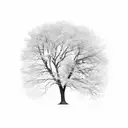 oak tree with single fallen leaf tattoo design idea