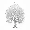 old oak tree tattoo design idea