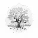 old oak tree tattoo design idea