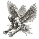 Icarus falling tattoo design idea