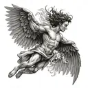 Icarus falling tattoo design idea