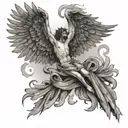 Icarus falling tattoo design idea