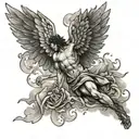 Icarus falling tattoo design idea
