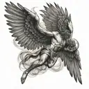 Icarus falling tattoo design idea