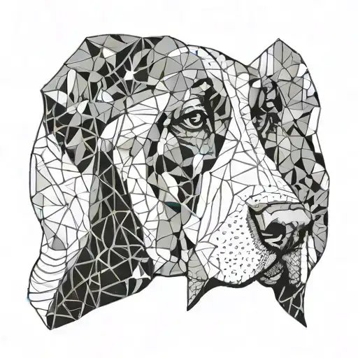 basset hound dog in black tattoo design idea