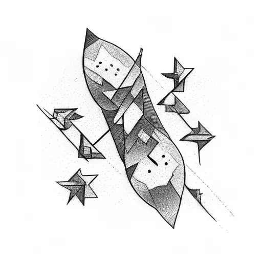 two lines shooting star tattoo design idea