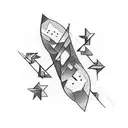 two lines shooting star tattoo design idea