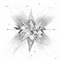 two lines shooting star tattoo design idea