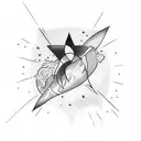 two lines shooting star tattoo design idea