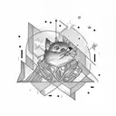 two lines shooting star tattoo design idea