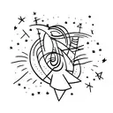 two lines shooting star tattoo design idea