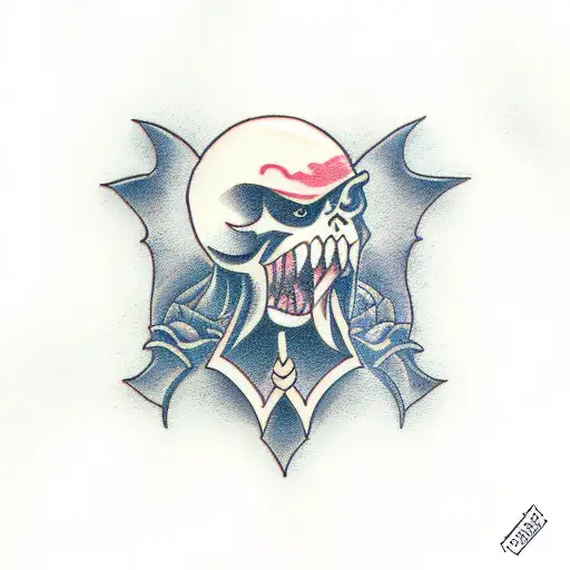 negative space with vampire  tattoo design idea