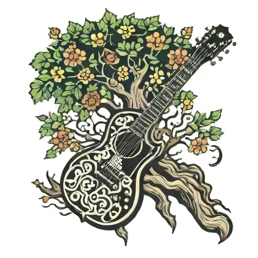 Tree of life with Gibson SG guitar tattoo design idea
