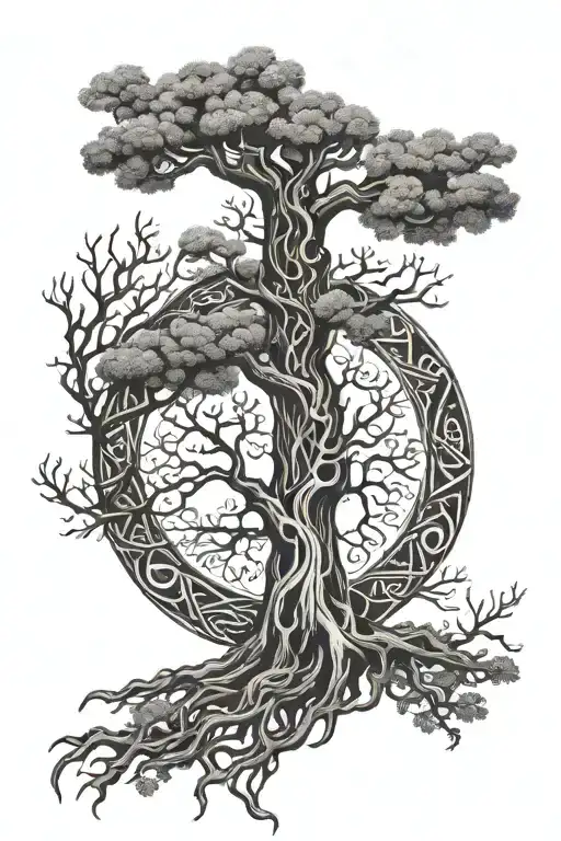 runic, Germanic, Irish, tree roots tattoo design idea