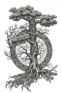 runic, Germanic, Irish, tree roots tattoo design idea