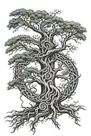 runic, Germanic, Irish, tree roots tattoo design idea