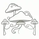 magic mushroom, , tribal, balance, scales, australia tattoo design idea
