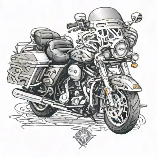 Cross, Harley Davidson Road King Motorcycle engine, Love, Life, Strenght, Family, South Africa map tattoo design idea