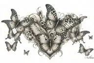 mummy Name with butterflys flying tattoo design idea