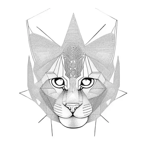 gato sphinx  tattoo design idea