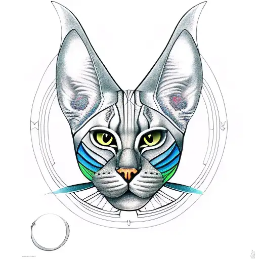 gato sphinx  tattoo design idea