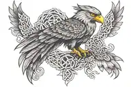 celtic hawk soaring tattoo design idea