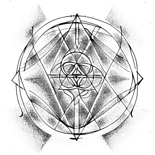 Cross sacred geometry golden ratio  tattoo design idea