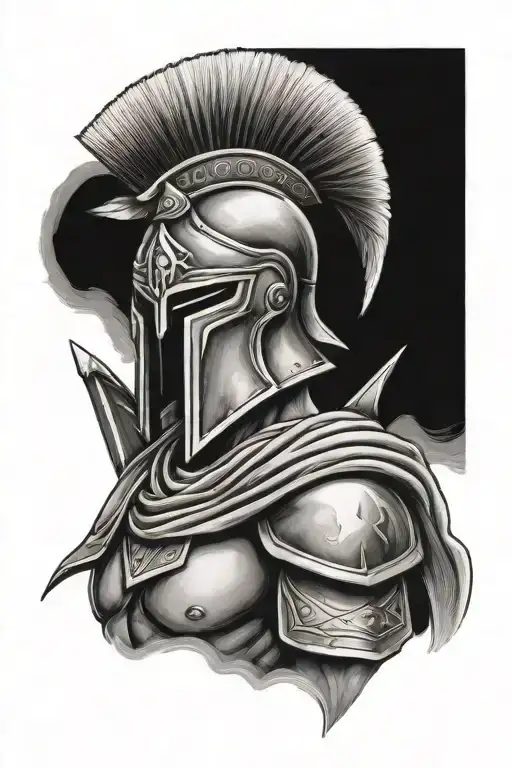 Spartan soldier tattoo design idea