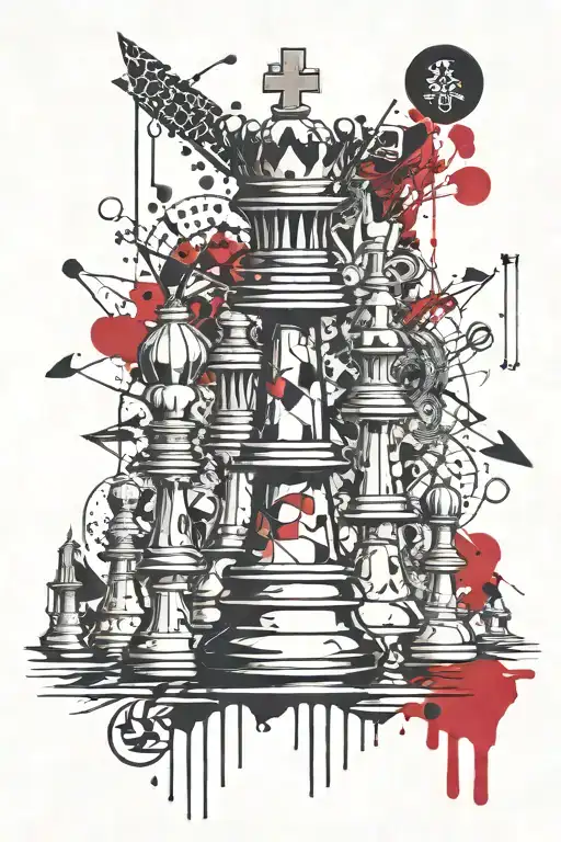 king chess piece featuring tattoo design idea