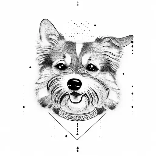 dog memory tattoo design idea