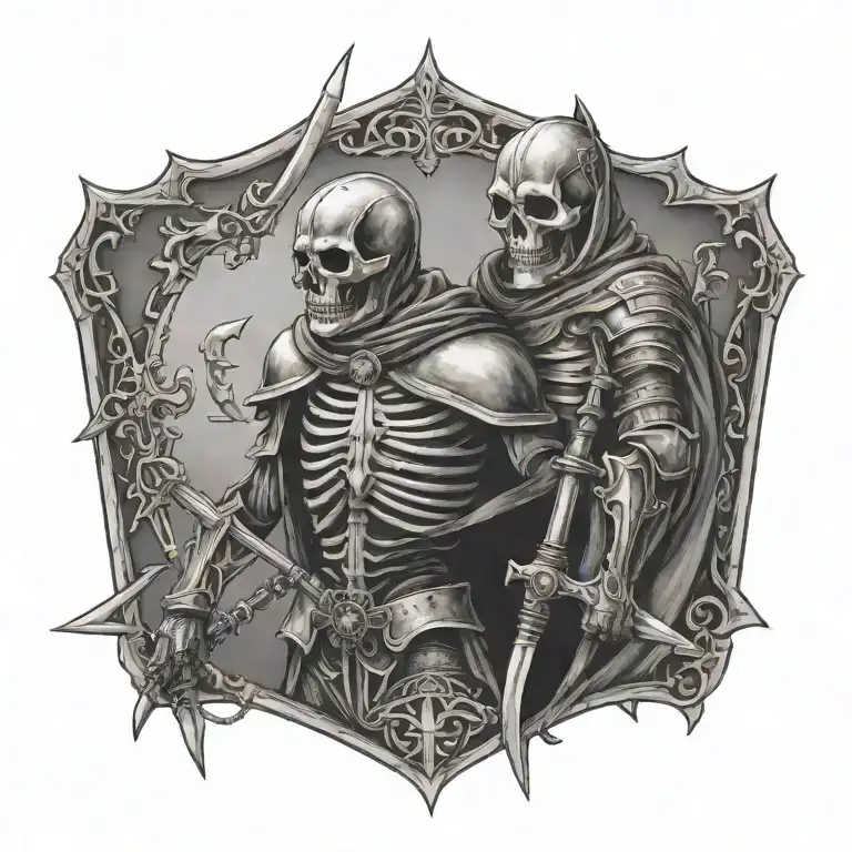 skeleton knights Templar tattoo design idea