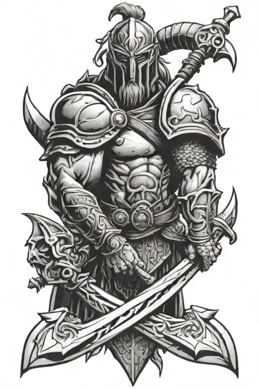 Ares God Of War spear piercing tattoo design idea