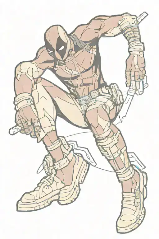 deadpool full color leg sleeve tattoo chicano style tattoo design idea