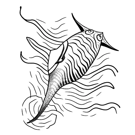 stingray ocean tattoo design idea