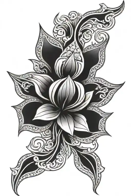 buddhist petal structure tattoo design idea