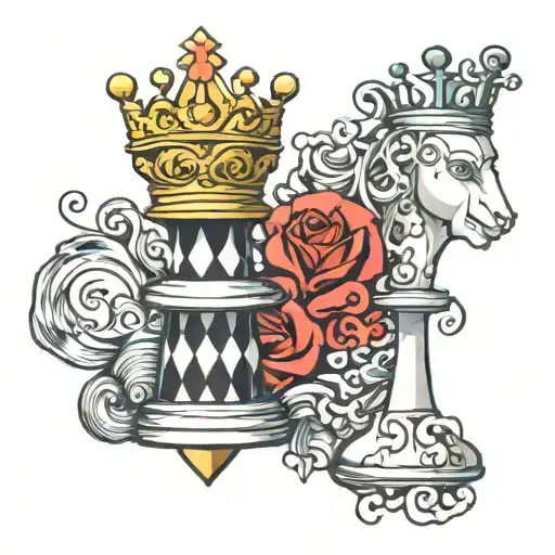 puzzle piece matching tattoo king and queen chess tattoo design idea