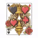 matching puzzle pieces king spades queen hearts playing card tattoo design idea