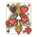 matching puzzle pieces king spades queen hearts playing card tattoo design idea