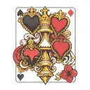 matching puzzle pieces king spades queen hearts playing card tattoo design idea