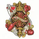 matching puzzle pieces king spades queen hearts playing card tattoo design idea