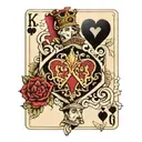 matching puzzle pieces king spades queen hearts playing card tattoo design idea