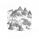 Mountain Scene tattoo design idea