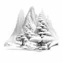Mountain Scene tattoo design idea