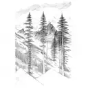 Mountain Scene tattoo design idea