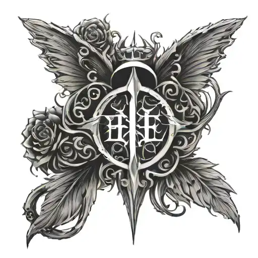 evanescence logo combined with halestorm logo tattoo design idea