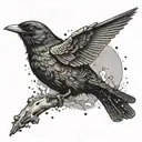 Blackbird rising from ashes tattoo design idea