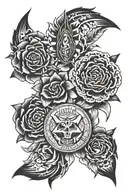 unc triple and uzis tattoo design idea